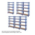 Miniatyrbilde 5 av 5: 5 nivåer oppbevaringsstativ med metallramme, metallstativ, lastekapasitet opptil 650 kg, 75 x 30 x 150 cm, blå