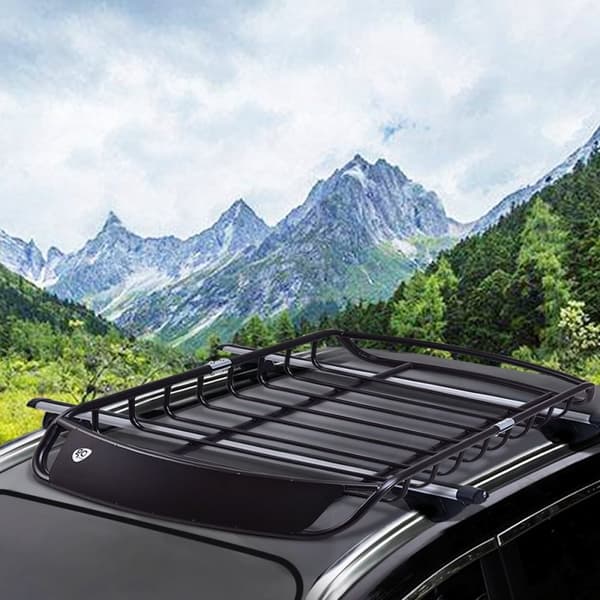 Takkurv Universal aerodynamisk design Biltakstativ 120 x 98 x 17 cm Svart