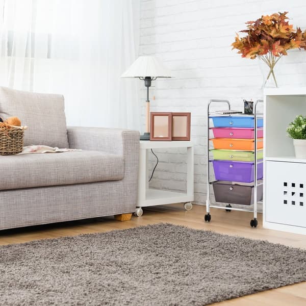 Kylpyhuonevaunujen rullakontti laatikoilla monivärinen 37 x 74 x 32 cm PP materiaali