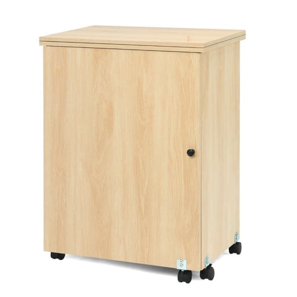 Symaskinsbord hopfällbart sybord multifunktionsbord med hjul ljus valnöt