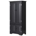 Miniatyrbillede 1 af 5: Midiskab, sideskab, highboard, højskab, træ, sort, 59 x 32 x 123 cm