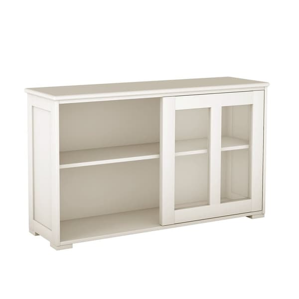 Skjenk kjøkkenskap stueregel med skyvedører kremhvit 106,5 x 33 x 62,5 cm