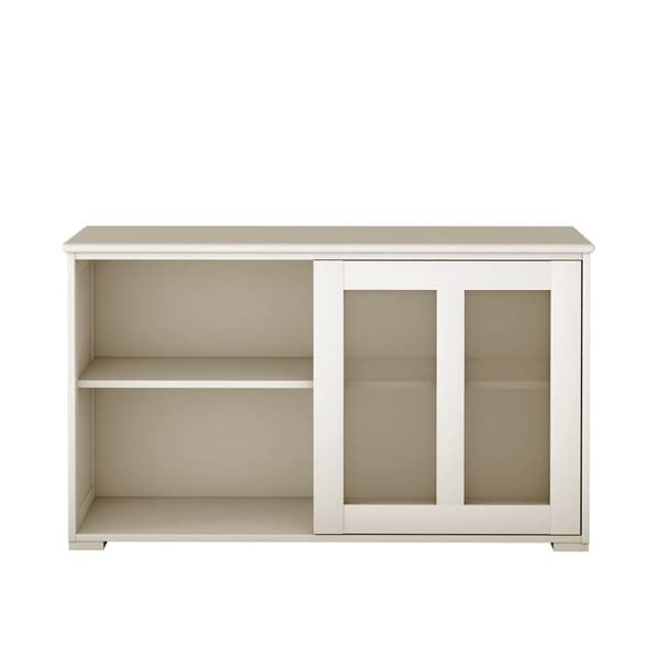 Skjenk kjøkkenskap stueregel med skyvedører kremhvit 106,5 x 33 x 62,5 cm