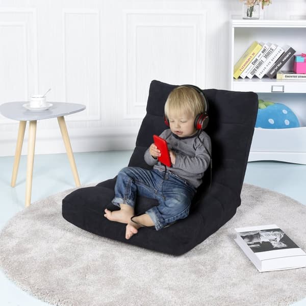 Lattiatuoli Taitettava Lazy Sohva Lazy Tatami Lattiatyyny musta/harmaa/kahvimusta