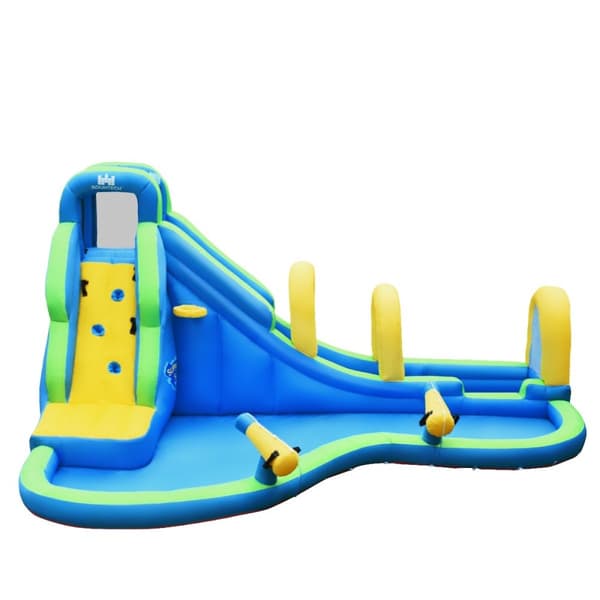 Hoppeslott oppblåsbar vannsklie Play Pool Water Park med sklie 478x365x242cm