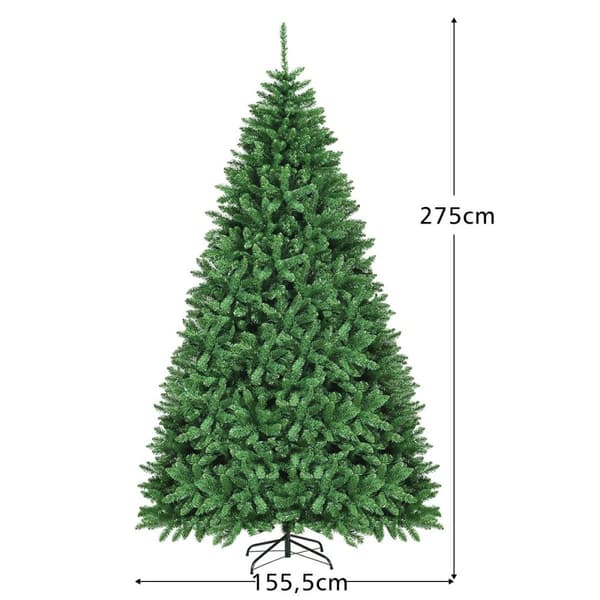 275 cm konstgjord julgran metall stativ konstgjord gran med 3594 tips
