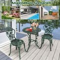 Miniatyrbilde 2 av 5: 3 stk Antikt bistrosett rosedesign sittegruppe balkongsett hagesett med 2 stoler
