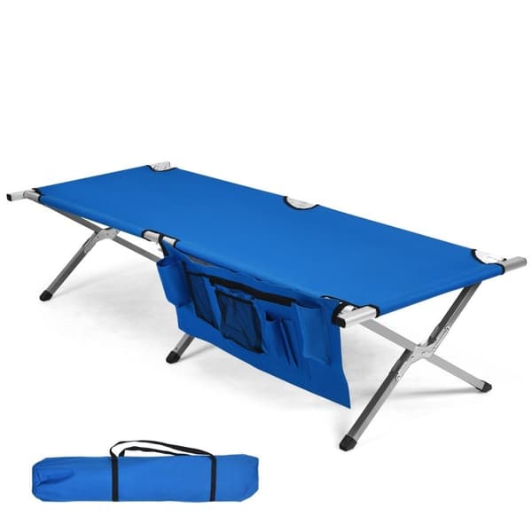 Campingseng feltseng sammenleggbar seng solseng campingseng kan lastes opp til 204 kg 190 x 73 x 42cm blå