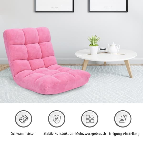 Golvstol Hopfällbar Lazy Sofa Lazy Tatami Golvkudde Svart/Grå/Kaffe Rosa