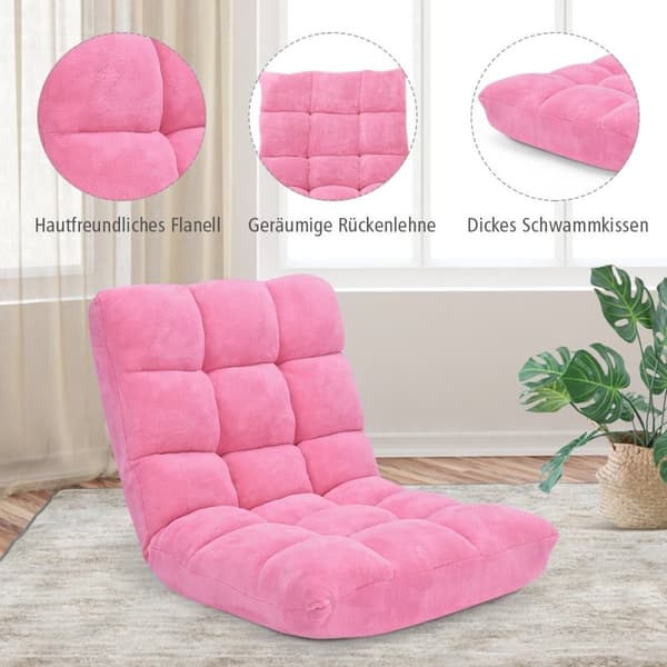 Golvstol Hopfällbar Lazy Sofa Lazy Tatami Golvkudde Svart/Grå/Kaffe Rosa