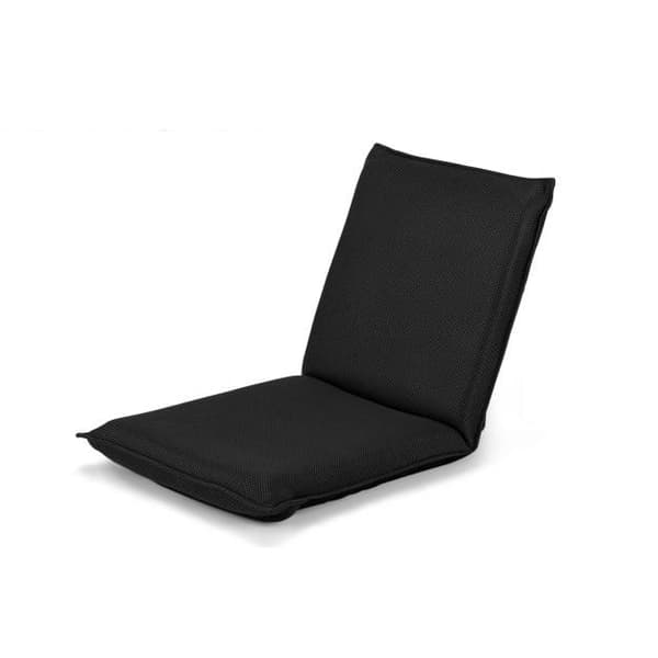 Gulvsofa Polstret Gulvstol Justerbar spillestol Lazy Sofa Vindustol Sort