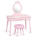 Miniatyrbilde 4 av 5: Sminkebord for barn med krakk og avtakbart sminkebord rosa