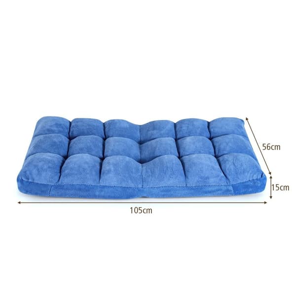 Gulvstol justerbar gulvstol med ryggstøtte gulvpute 105 x 56 x 15 cm blå