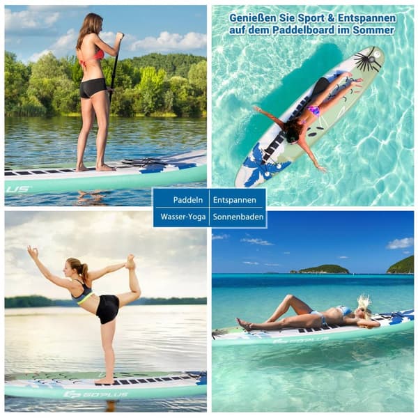 Stand Up Surfboard Oppustelig Surfboard Paddle Board 320 x 76 x 15 cm Grøn