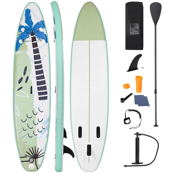 Stand Up Surfboard Oppustelig Surfboard Paddle Board 320 x 76 x 15 cm Grøn