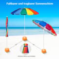 Miniatyrbilde 4 av 5: 243 cm strandparasoll Utendørs parasoll Strandparasoll Aluminium vippbar terrasseparaply - fargerik