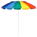 Miniatyrbilde 2 av 5: 243 cm strandparasoll Utendørs parasoll Strandparasoll Aluminium vippbar terrasseparaply - fargerik