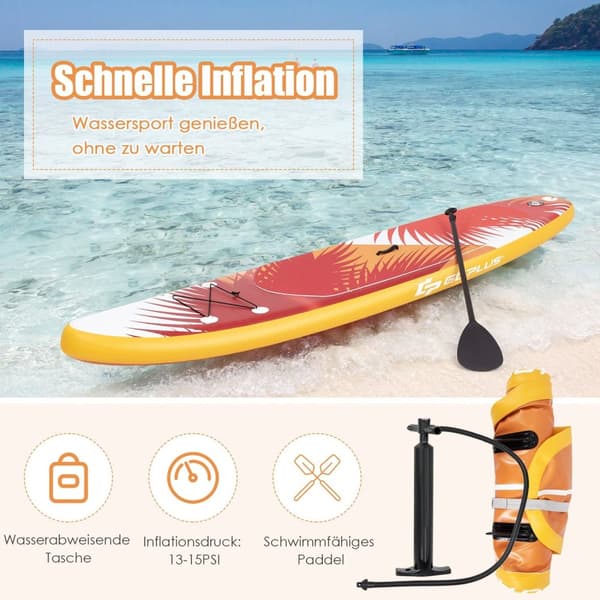 Oppblåsbart Stand Up Paddle Board Oppblåsbart Stand Up Paddle Board 335 x 76 x 15 cm oransje