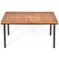 Miniatyrbilde 4 av 5: Hagebord spisebord med paraplyhull trebord terrassebord akasietre 140 x 75 x 76 cm naturlig