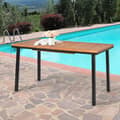 Miniatyrbilde 1 av 5: Hagebord spisebord med paraplyhull trebord terrassebord akasietre 140 x 75 x 76 cm naturlig
