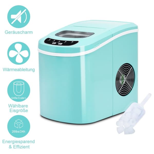Ismaskin Bærbar ismaskin med 2,2 L vanntank 24 x 33 x 36 cm Grønn