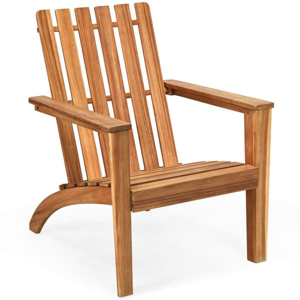 Udendørs Adirondack træstol Klassisk Adirondack stol med ergonomisk design 69 x 73 x 85 cm Naturlig