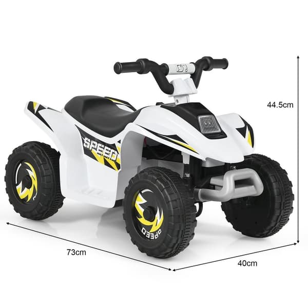 6V batteridriven Quad Mini Quad för småbarn 73 x 40 x 44,5 cm Vit