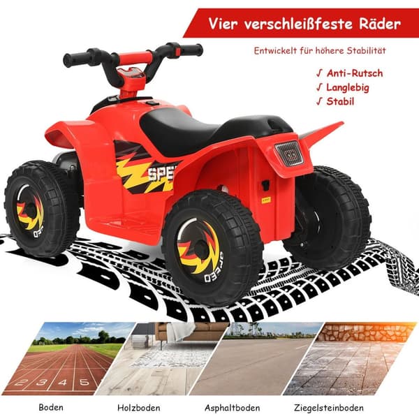 6V elektrisk børne quad mini elektrisk quad børnebil 73 x 40 x 44,5 cm rød