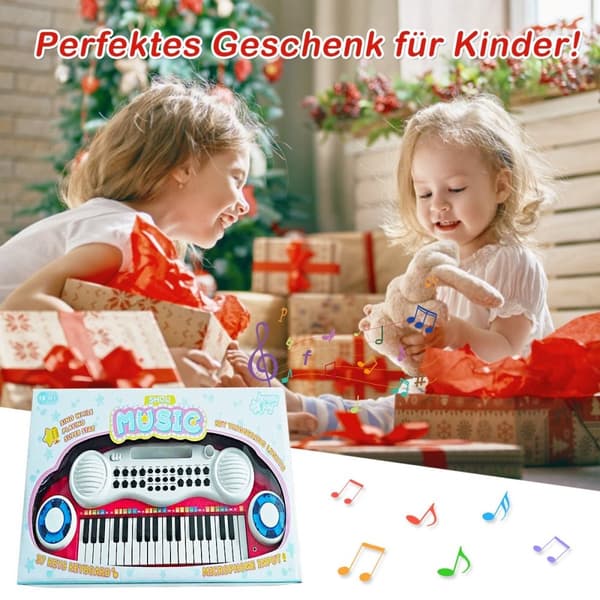 37 Keys Digitaalinen piano lapsille Kannettava pianolelu 48 x 20 x 38 cm punainen