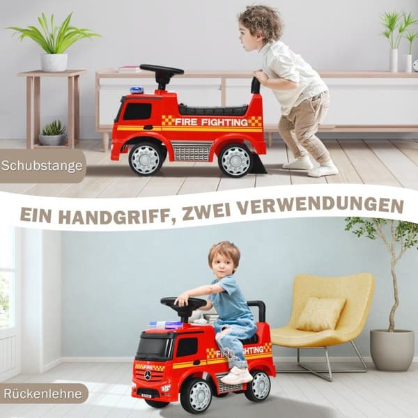 Lasten paloauto lisensoitu Mercedes Benz työntöauto 62 x 29 x 43 cm punainen