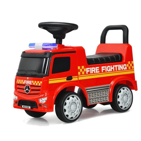 Børnebrandbil licenseret Mercedes Benz skubbevogn 62 x 29 x 43 cm rød