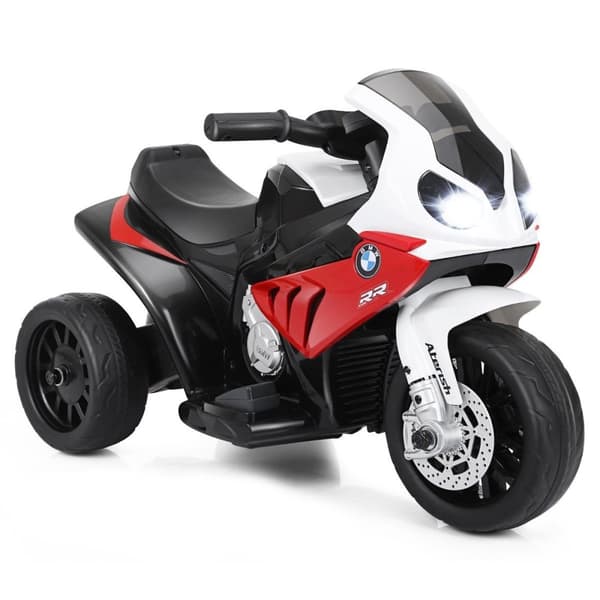 Barnemotorsykkel med treningshjul 6 V elektrisk motorsykkel med musikk 66 x 37 x 44,5 cm rød