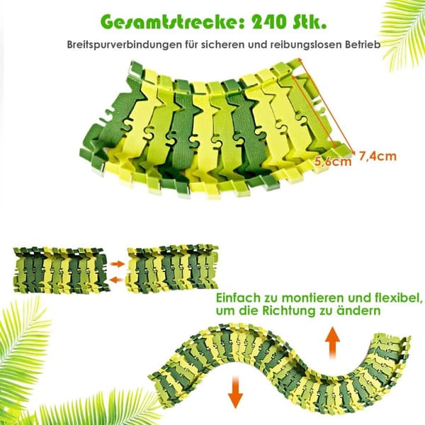 Dinosaur racerbane biler skinnebane lekesett for barn