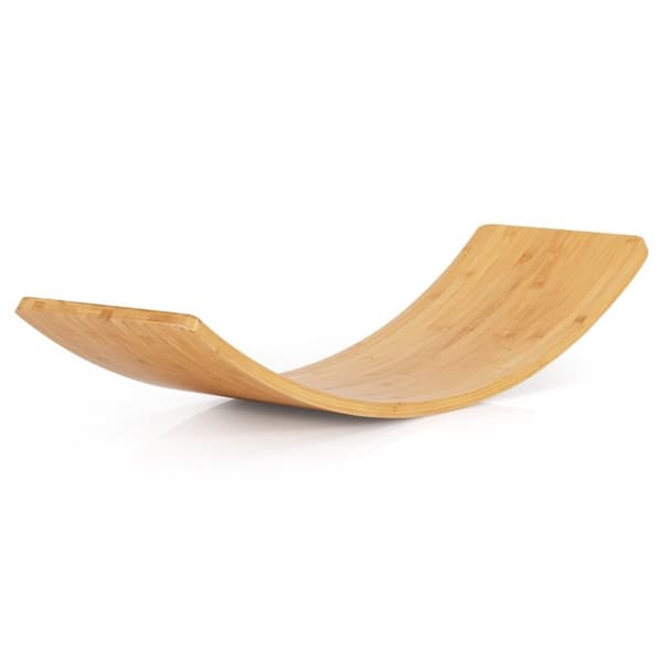 Træ balanceplade bambusplade 90 x 30 x 16,5 cm natur