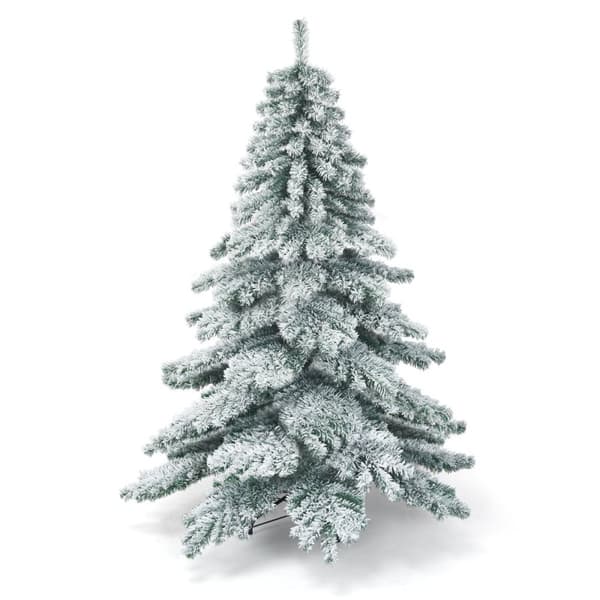 180cm Konstgjord julgran med snöflingor Julgran PVC Tips Grön + Vit