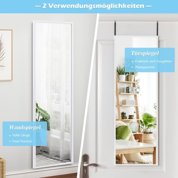 Hellängdsspegel Väggspegel Dörrspegel Hellängdsspegel Hängspegel 36,5 x 1,5 x 107 cm Vit
