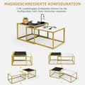Miniatyrbild 4 av 5: 2 x sidobordsset, soffbord, modernt sidobord i marmor, gul + svart + vit