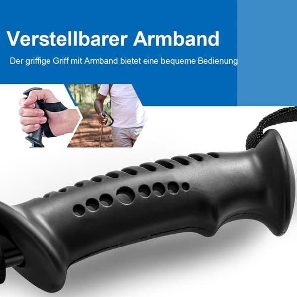 Vandrestave pakke med 2 justerbare vandre-klatrestave 66-137 cm sort
