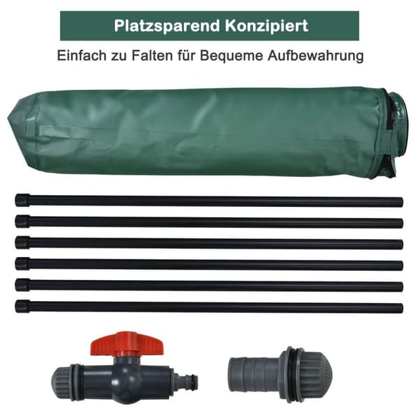 hopfällbar regnfat vattenförvaring 60cm x 60cm x 80cm mörkgrön