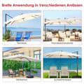 Miniatyrbilde 3 av 5: Parasoll med 3 tiltinnstillinger for hager, terrasser, kafeer, 300 x 300 x 273 cm, beige