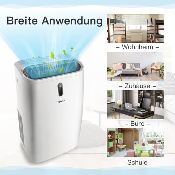 5 i 1 mobilt klimaanlæg 16000 BTU Køling & Ventilator & Affugtning & Opvarmning Affugter 16℃-32℃ 44,5 x 39 x 77 cm Hvid