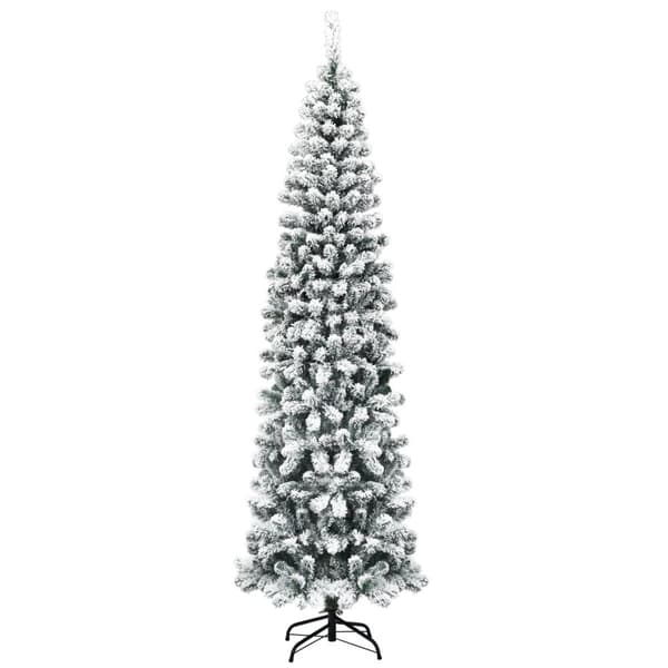 Kunstig snødekt juletre med 461 greiner som måler 225 cm