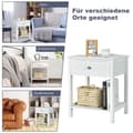 Miniatyrbillede 4 af 5: Sengebord 2-lags natkommode moderne natbord med skuffe hvid