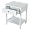 Miniatyrbillede 2 af 5: Sengebord 2-lags natkommode moderne natbord med skuffe hvid
