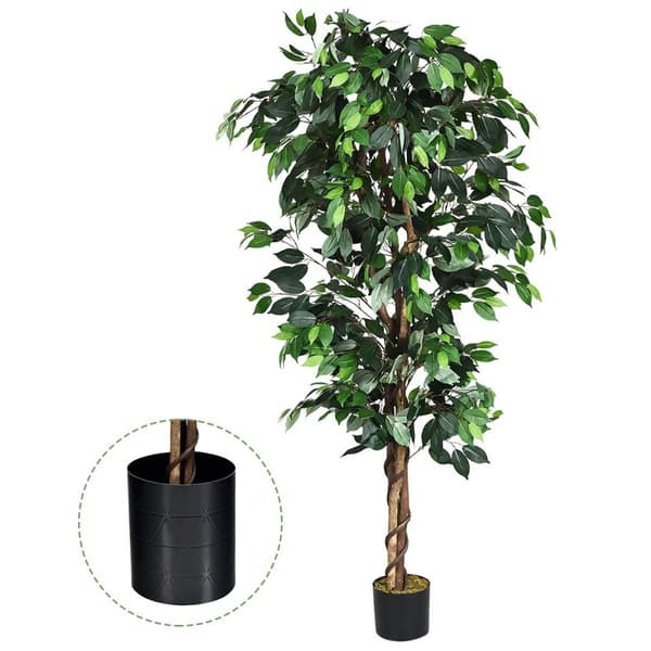 180 cm stueplante dekorativ kunstig plante dekorativ plante med 1008 blade og naturlig stamme