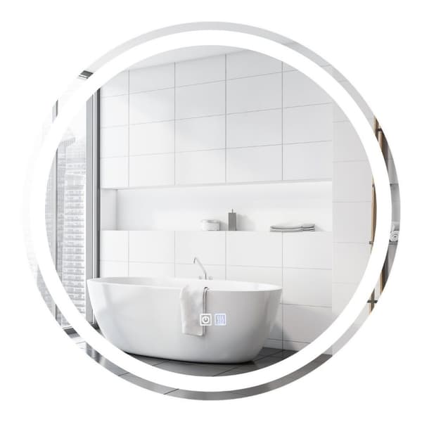 Rundt LED-speil baderomsspeil for veggmontering 3000 K-6000 K Ø 60 cm