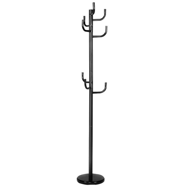 Knageholder med 8 kroge jakkestander lavet af metal sort 38 x 175 cm