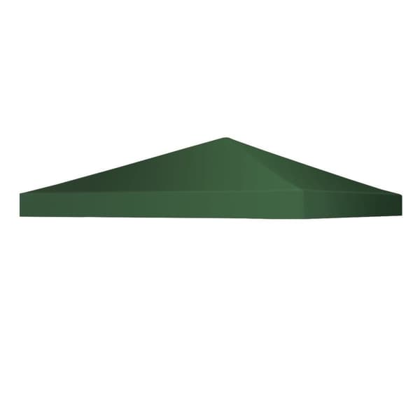 Lysthus erstatningstak solskjermingsdeksel med borrelås 300 x 300 cm mørkegrønn