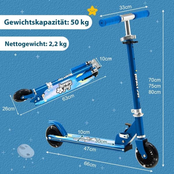 Børnescooter 2-hjulet sparkescooter med blinkende hjul og krydstogt-toddler-legetøj