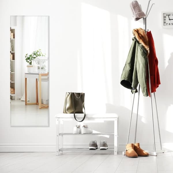 Full lengde rektangulær vegg/hellengdes speil med skråkant 110 x 38 cm